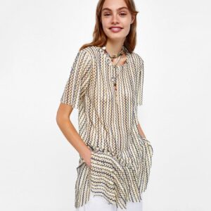 Trumpet-sleeve Blouse